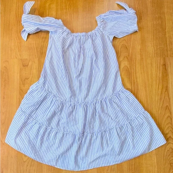 BCBG Max Women’s Striped Pattern Off The Shoulder Dress with Pockets Size XS - Picture 5 of 8